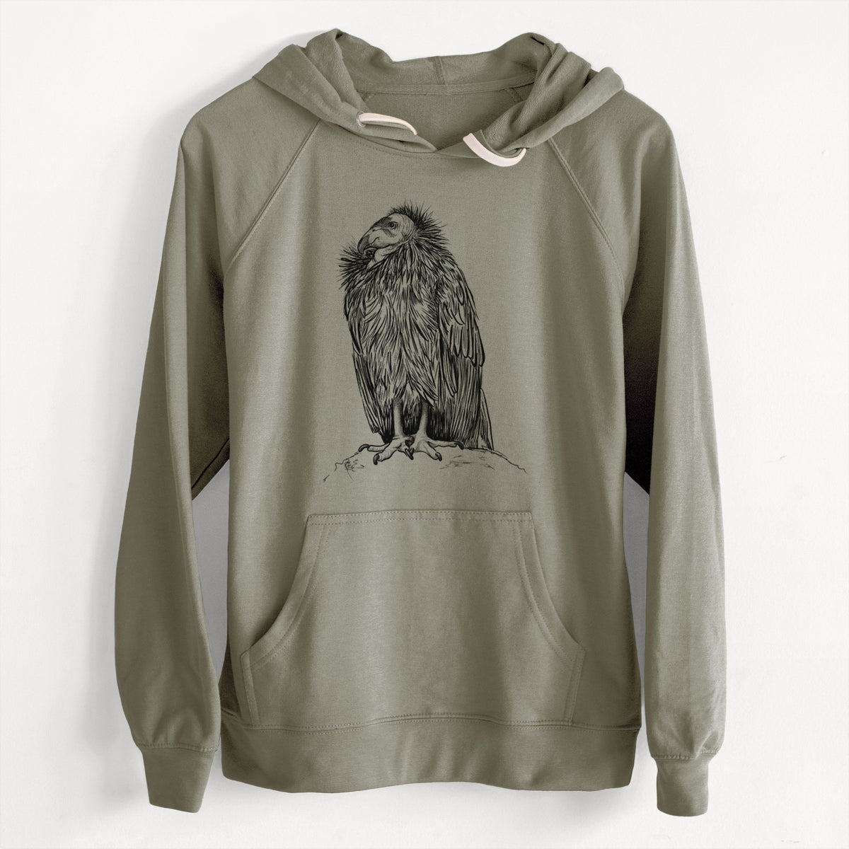 CLEARANCE - California Condor - Gymnogyps californianus  - Unisex Slim Fit Loopback Terry Hoodie