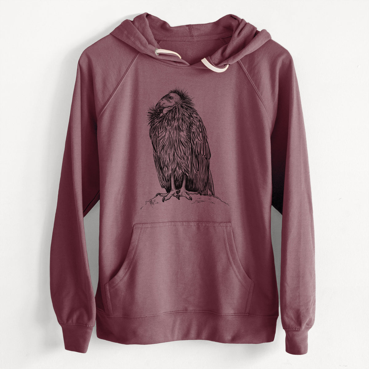 CLEARANCE - California Condor - Gymnogyps californianus  - Unisex Slim Fit Loopback Terry Hoodie