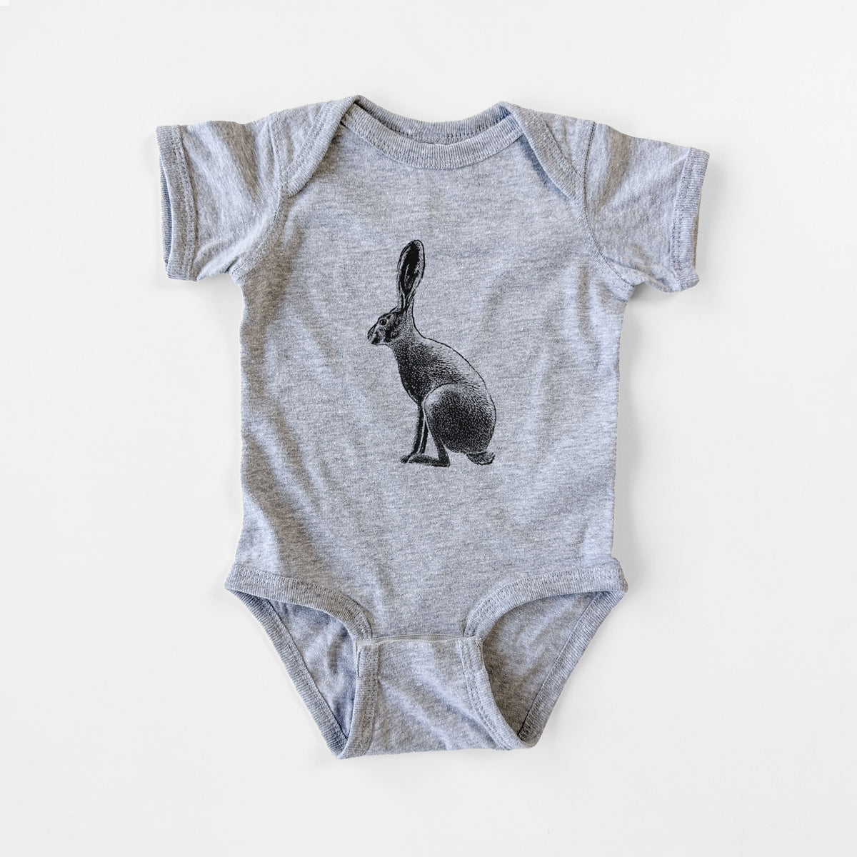 Wild California Hare - Black-tailed Jackrabbit - Baby Fine Jersey Bodysuit