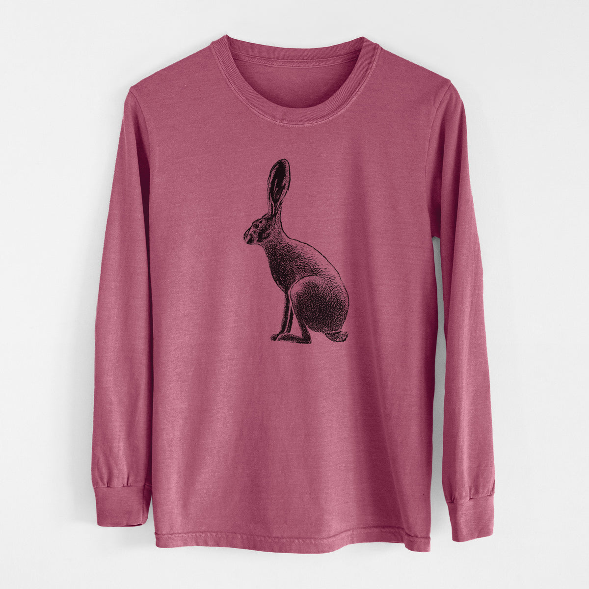 Wild California Hare - Black-tailed Jackrabbit - Men&#39;s Heavyweight 100% Cotton Long Sleeve