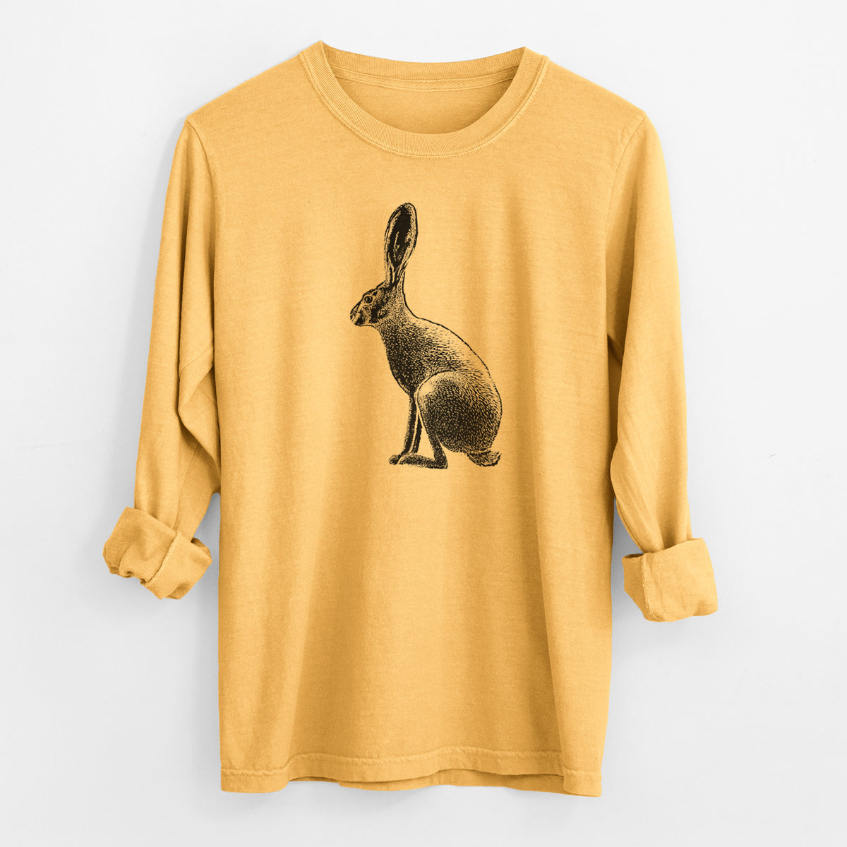 Wild California Hare - Black-tailed Jackrabbit - Men&#39;s Heavyweight 100% Cotton Long Sleeve