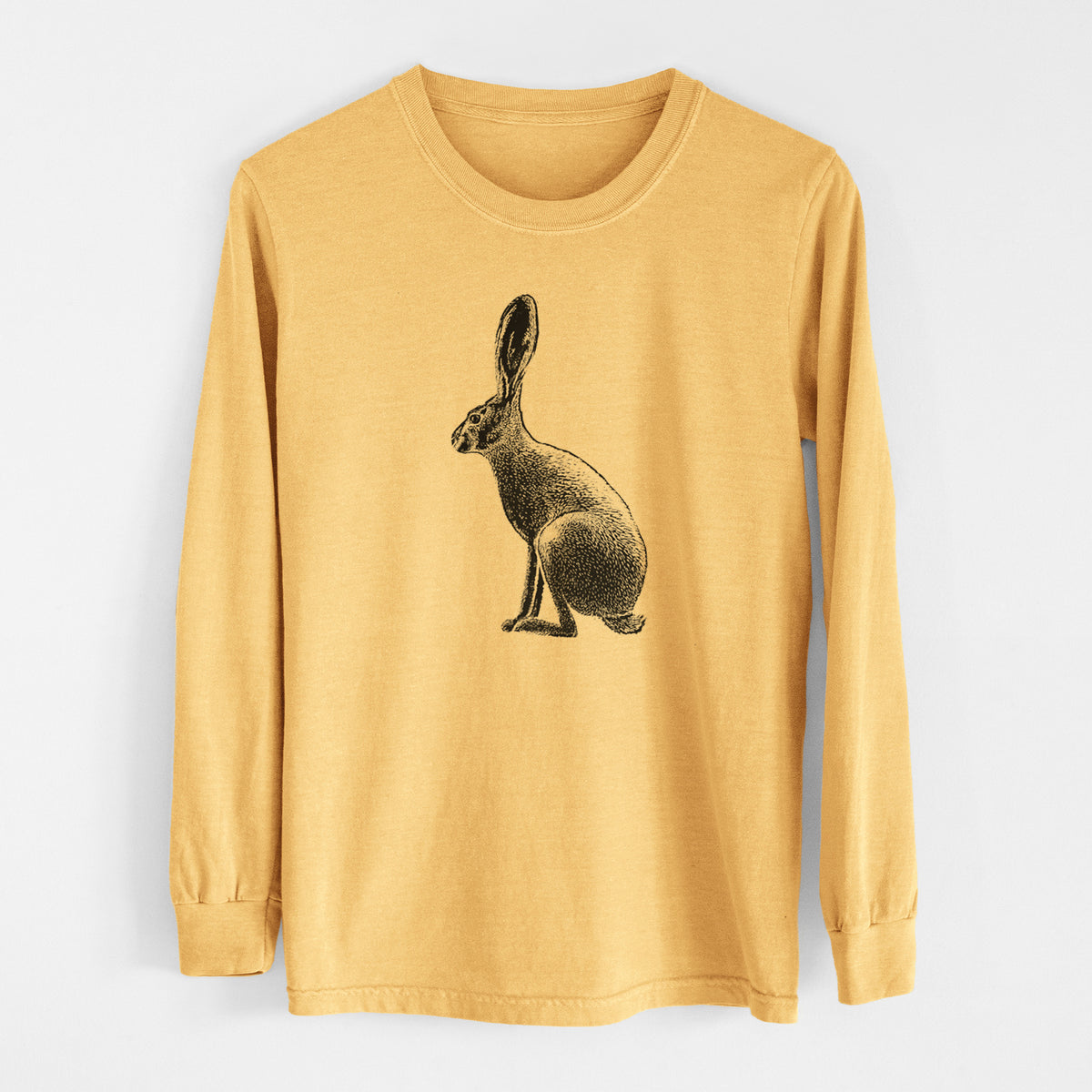 Wild California Hare - Black-tailed Jackrabbit - Men&#39;s Heavyweight 100% Cotton Long Sleeve