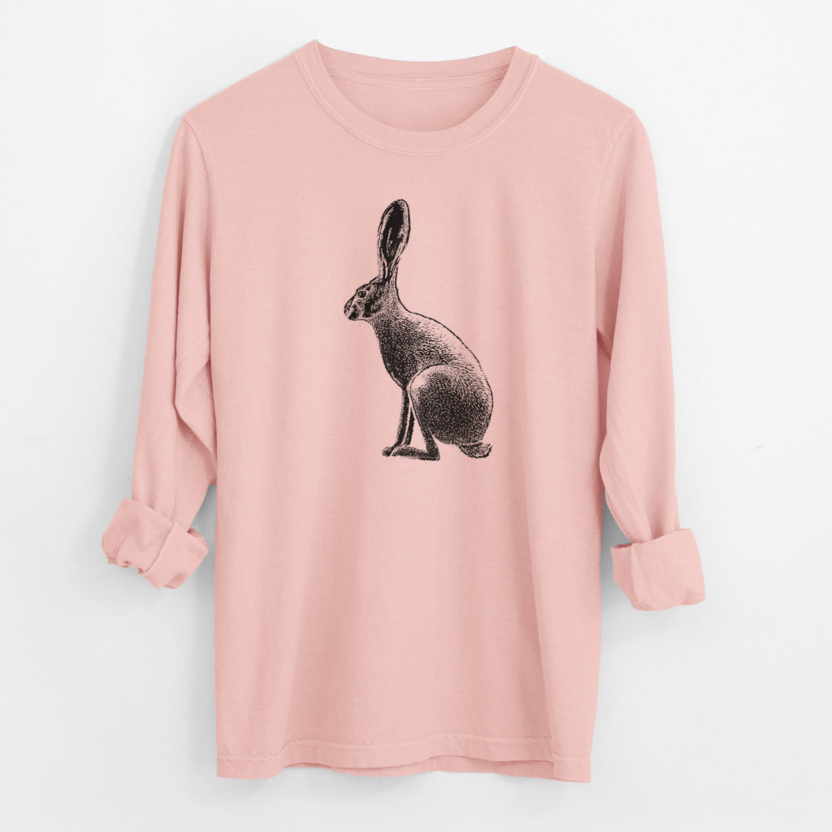 Wild California Hare - Black-tailed Jackrabbit - Men&#39;s Heavyweight 100% Cotton Long Sleeve