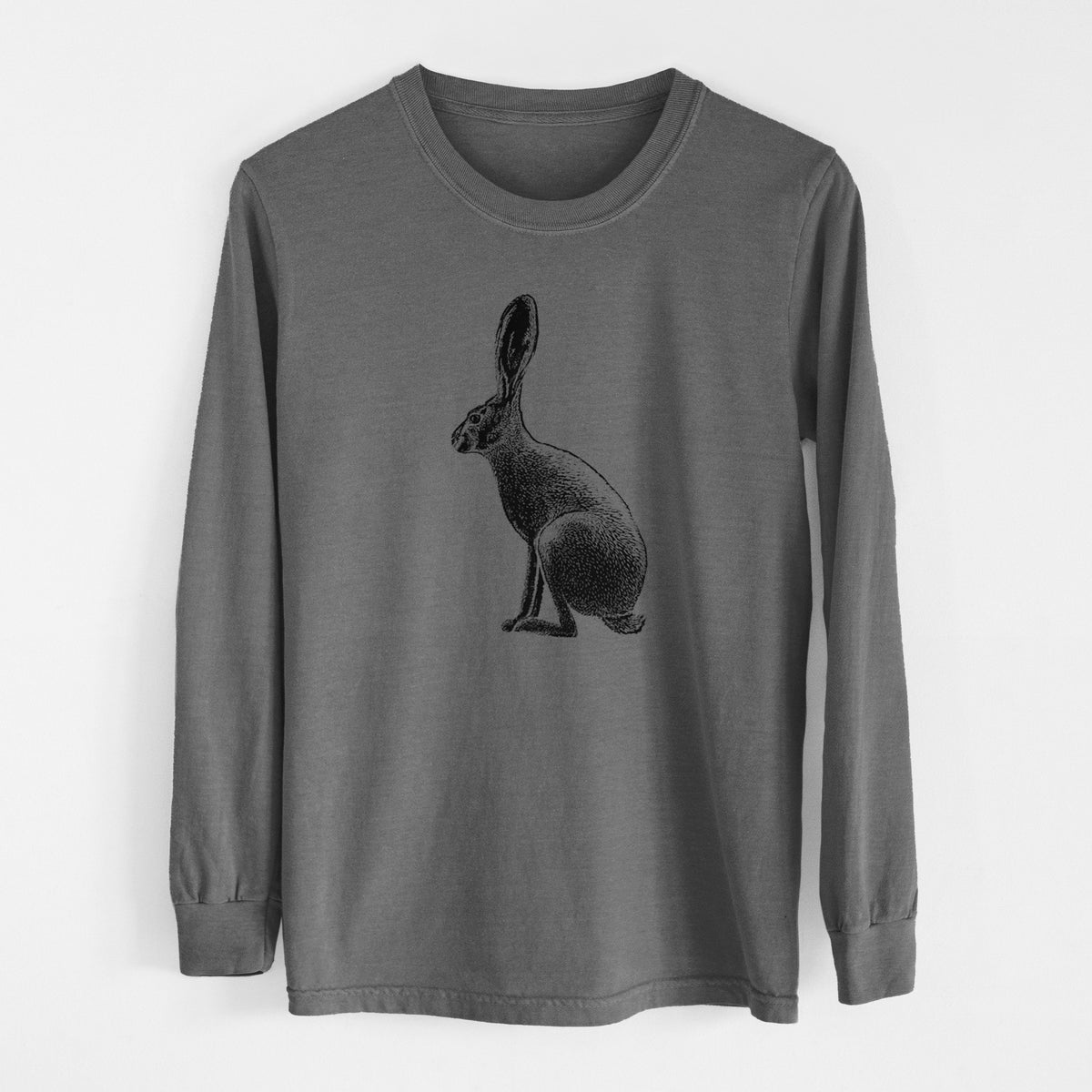 Wild California Hare - Black-tailed Jackrabbit - Men&#39;s Heavyweight 100% Cotton Long Sleeve