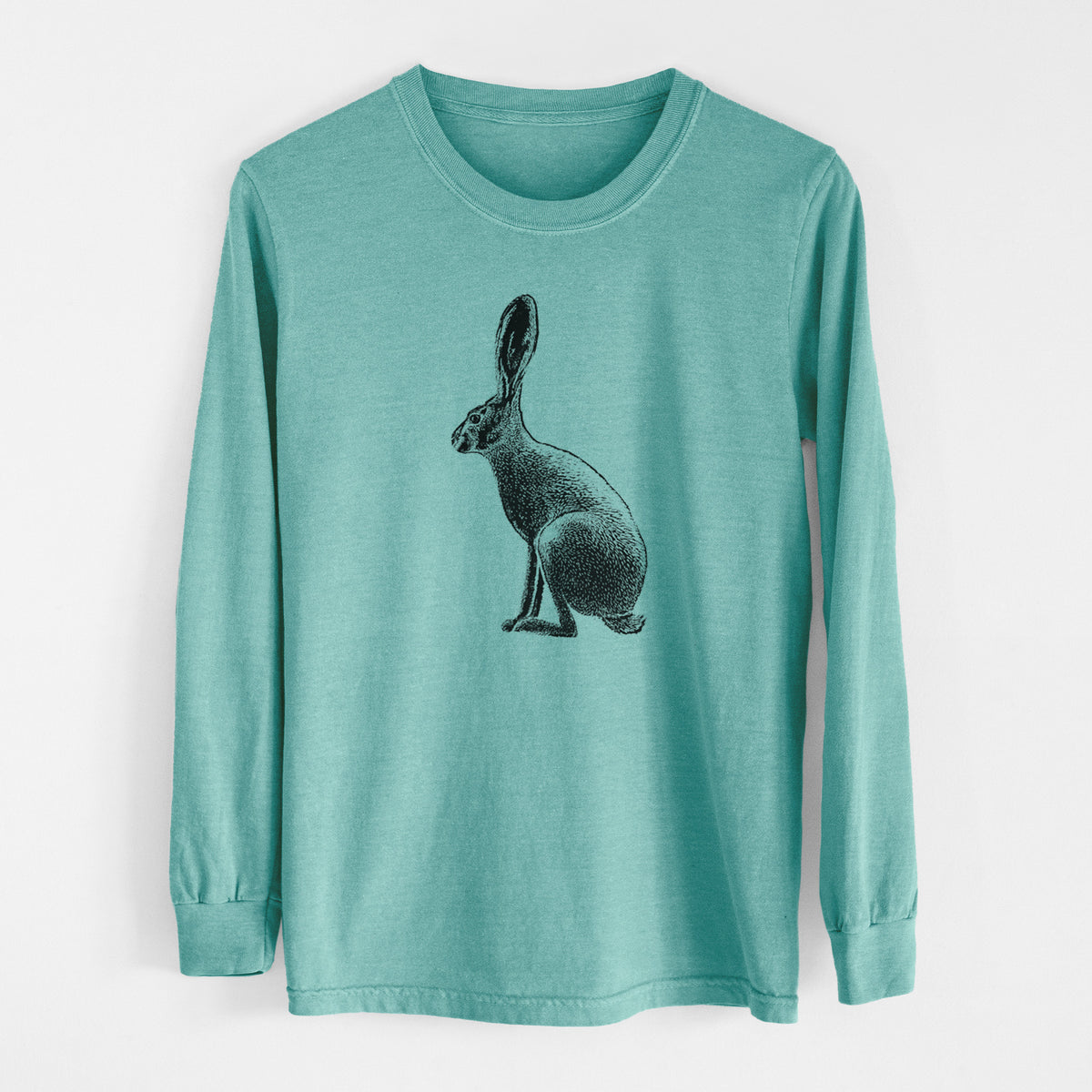 Wild California Hare - Black-tailed Jackrabbit - Men&#39;s Heavyweight 100% Cotton Long Sleeve