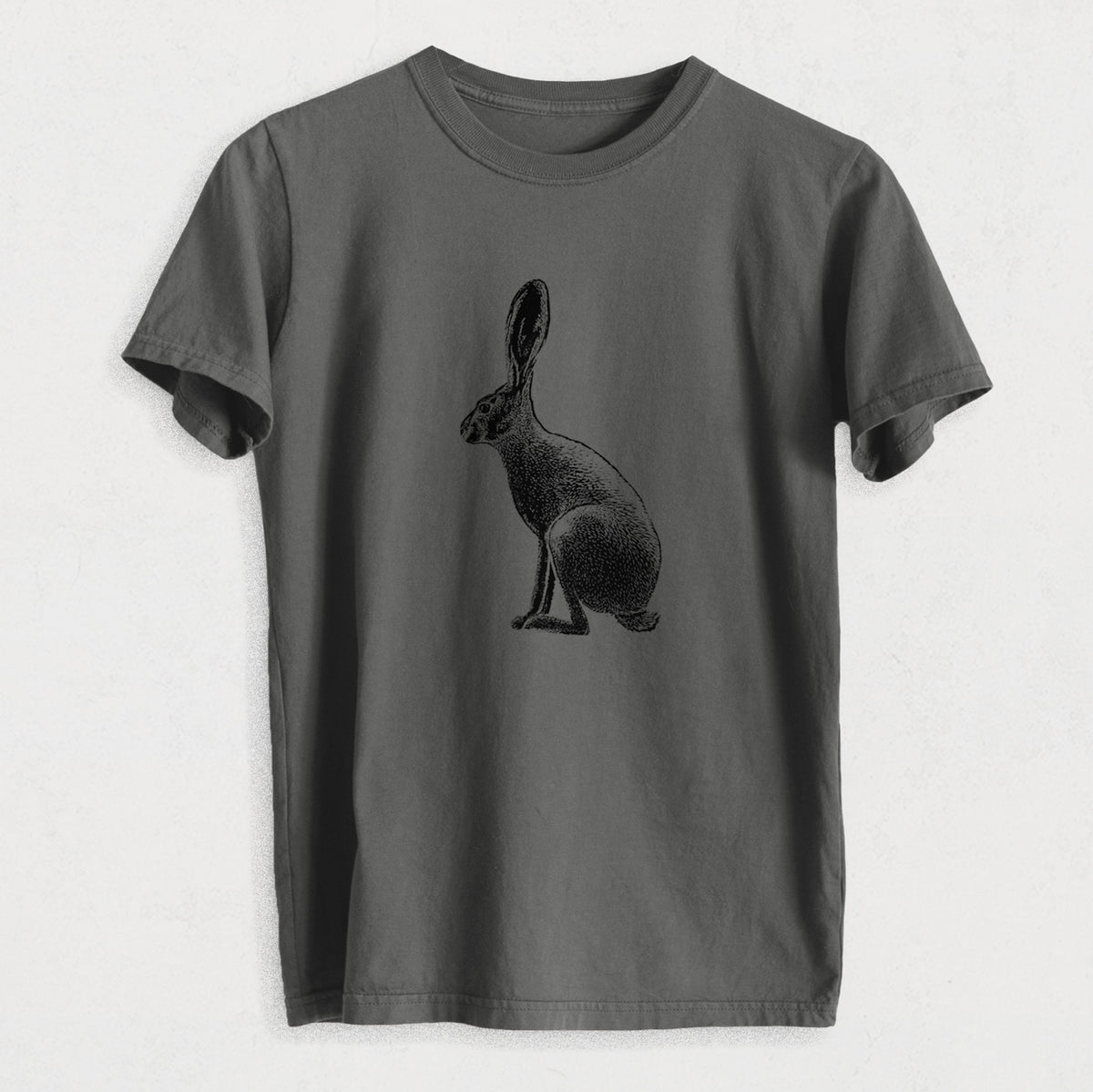 Wild California Hare - Black-tailed Jackrabbit - Heavyweight Men&#39;s 100% Organic Cotton Tee