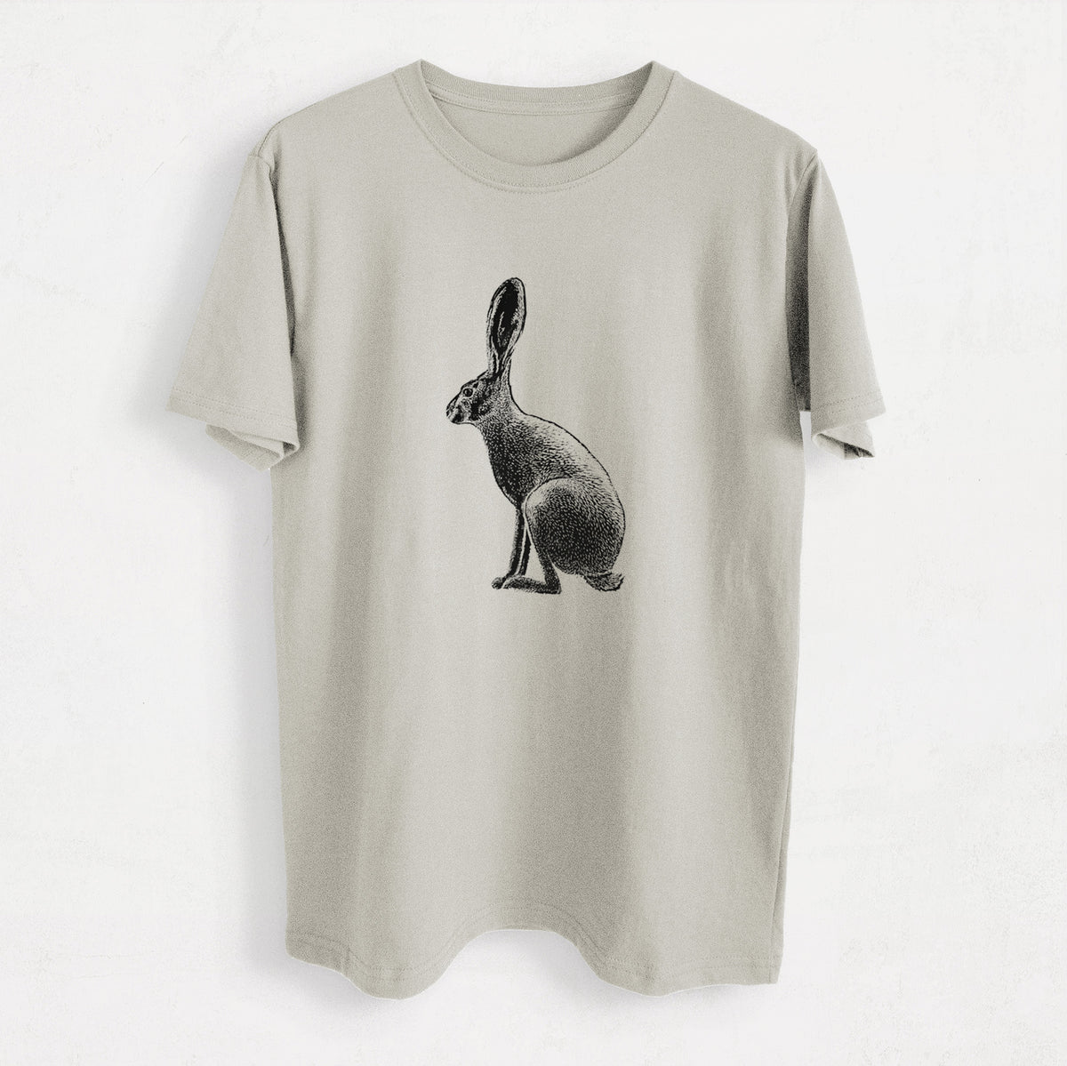 Wild California Hare - Black-tailed Jackrabbit - Heavyweight Men&#39;s 100% Organic Cotton Tee