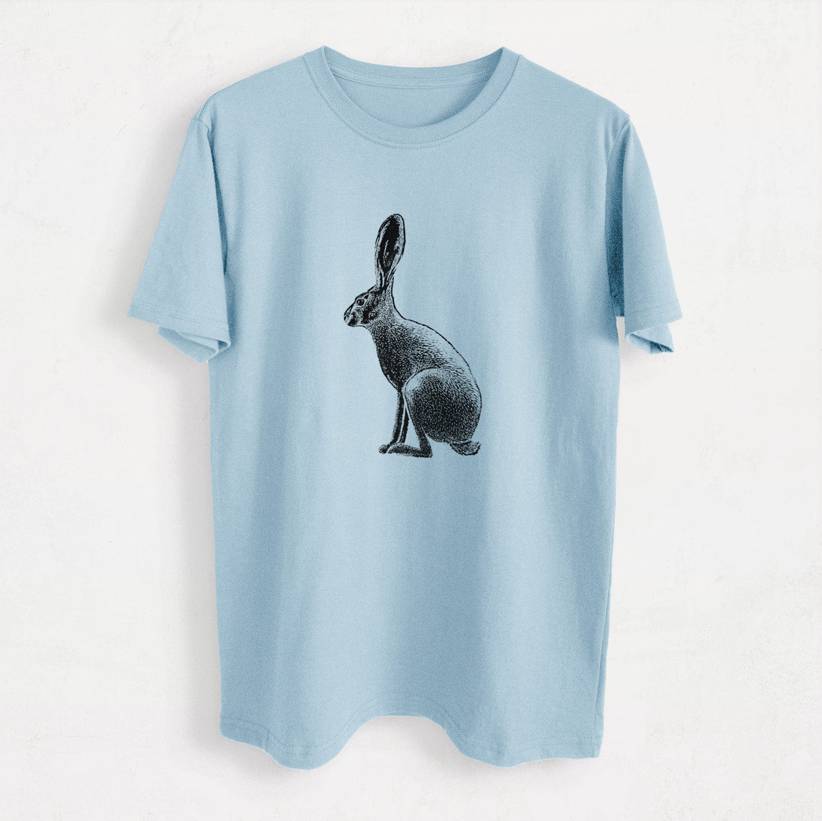 Wild California Hare - Black-tailed Jackrabbit - Heavyweight Men&#39;s 100% Organic Cotton Tee