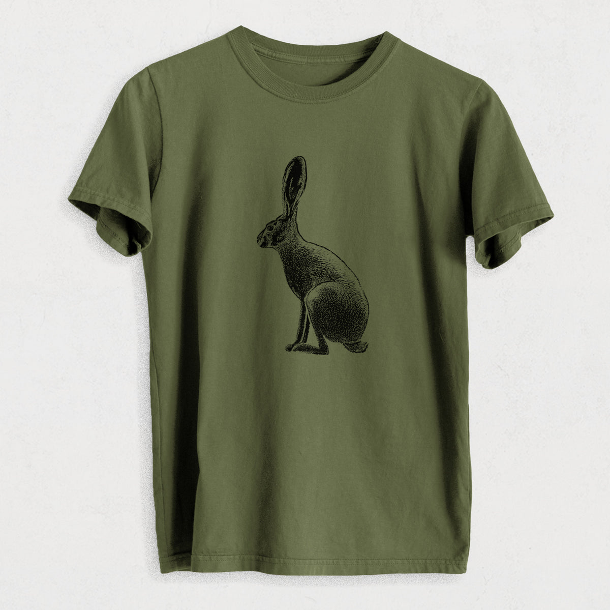 Wild California Hare - Black-tailed Jackrabbit - Heavyweight Men&#39;s 100% Organic Cotton Tee