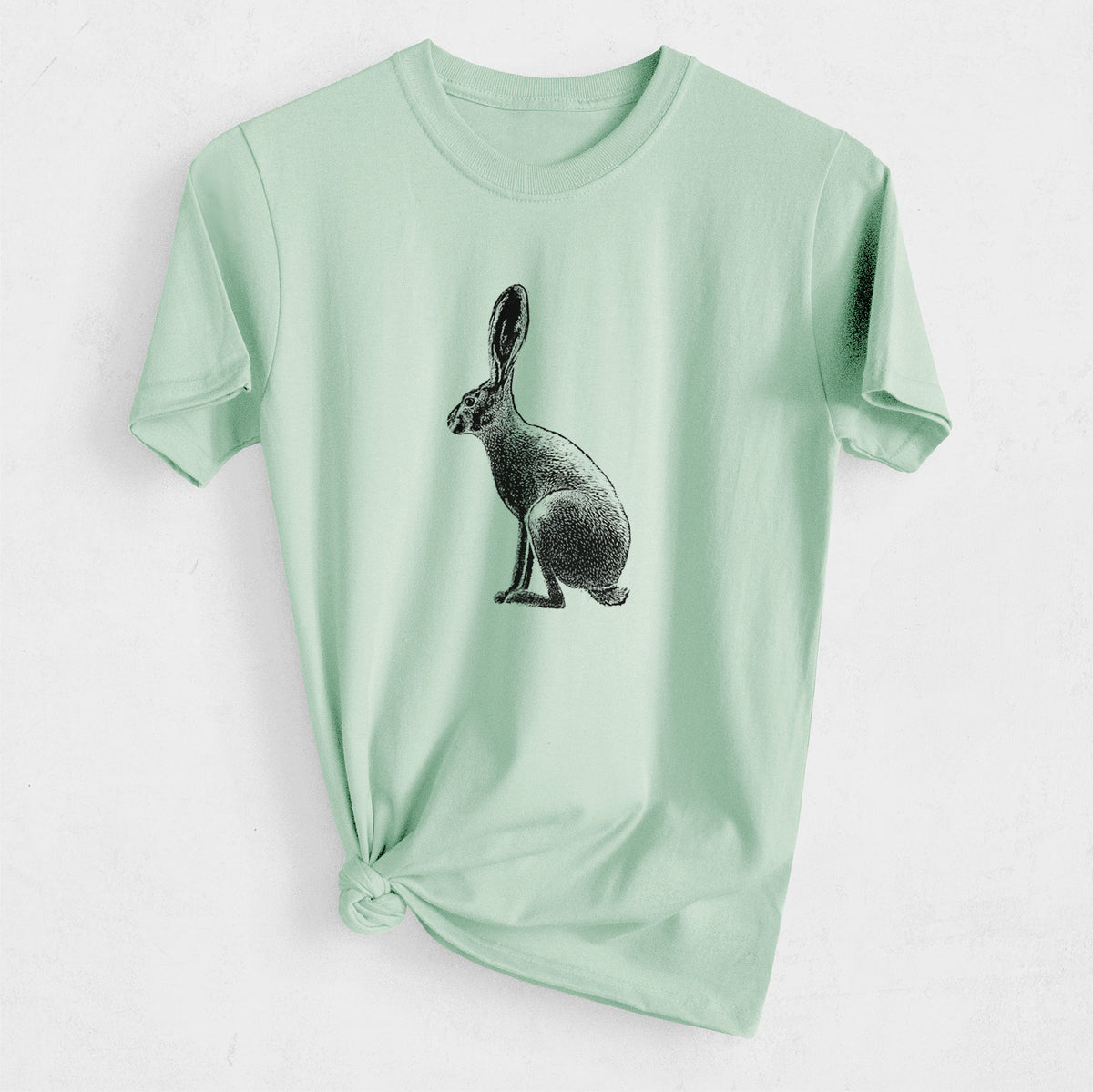 Wild California Hare - Black-tailed Jackrabbit - Heavyweight Men&#39;s 100% Organic Cotton Tee