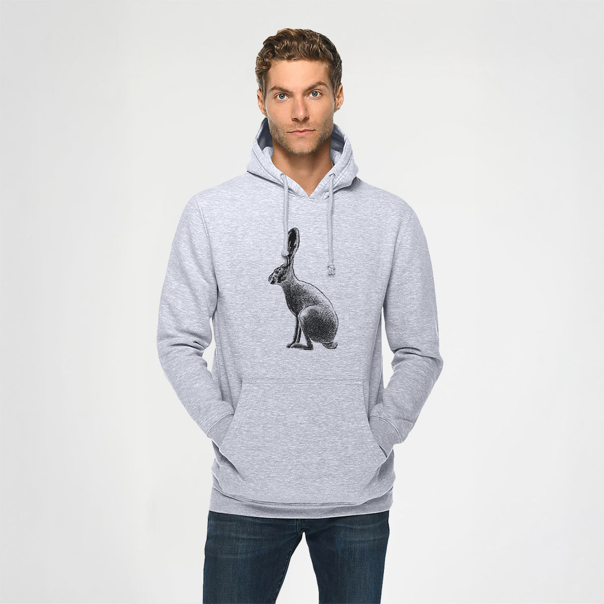 Wild California Hare - Black-tailed Jackrabbit - Heavyweight Fleece Hoodie