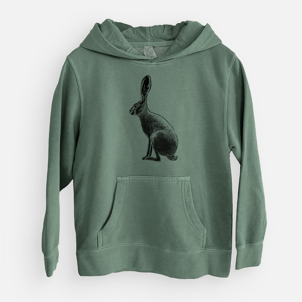 Wild California Hare - Black-tailed Jackrabbit - Youth Pigment Dyed Hoodie