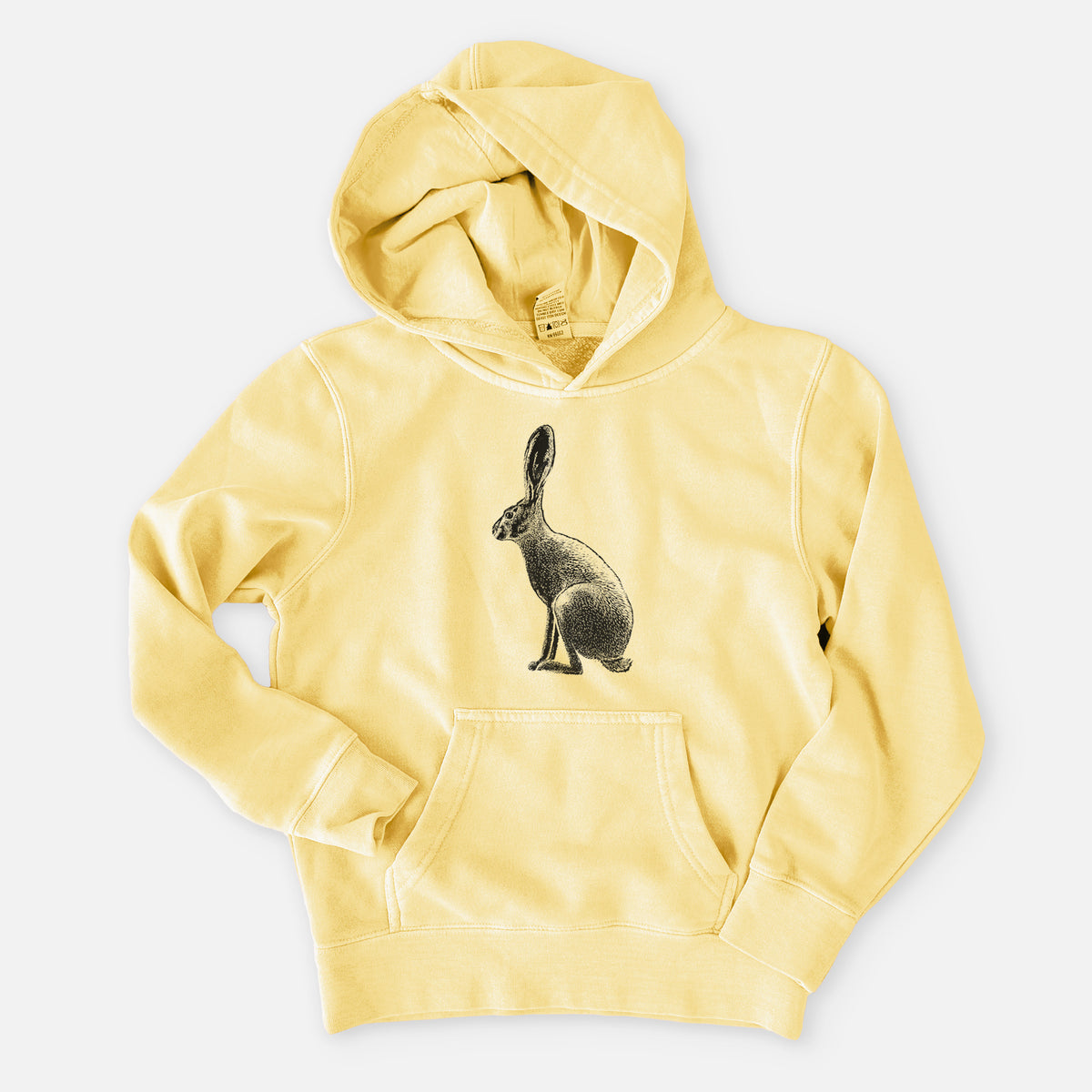 Wild California Hare - Black-tailed Jackrabbit - Youth Pigment Dyed Hoodie