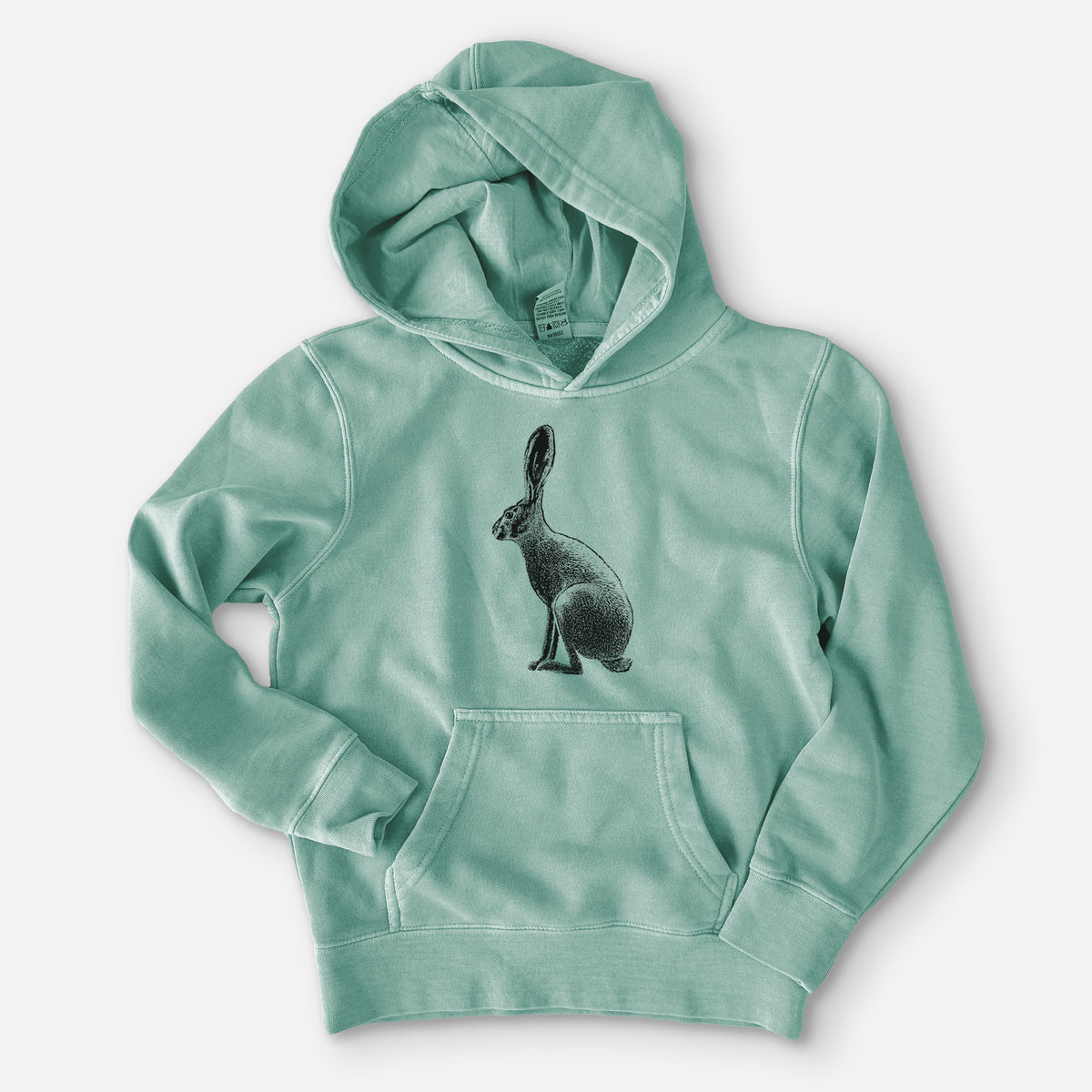 Wild California Hare - Black-tailed Jackrabbit - Youth Pigment Dyed Hoodie