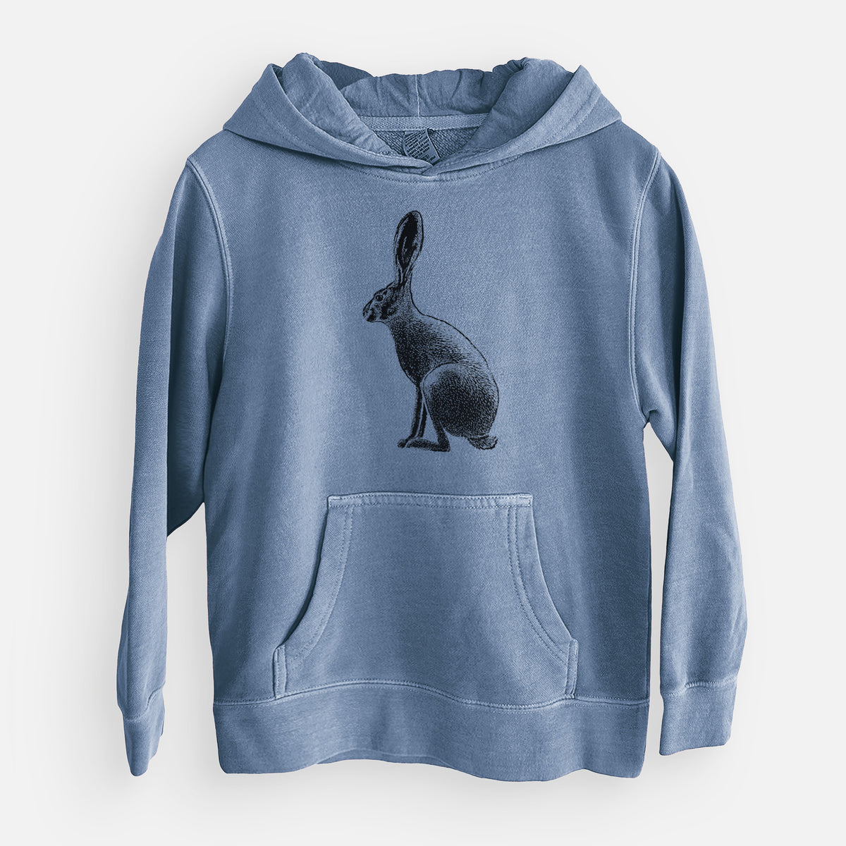 Wild California Hare - Black-tailed Jackrabbit - Youth Pigment Dyed Hoodie