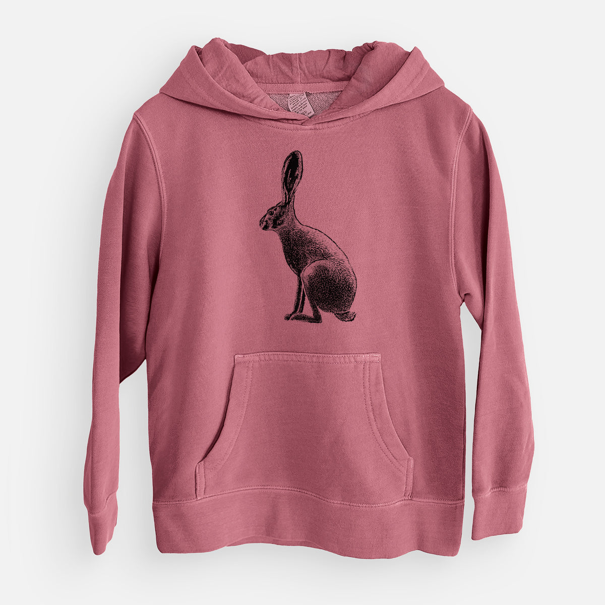 Wild California Hare - Black-tailed Jackrabbit - Youth Pigment Dyed Hoodie