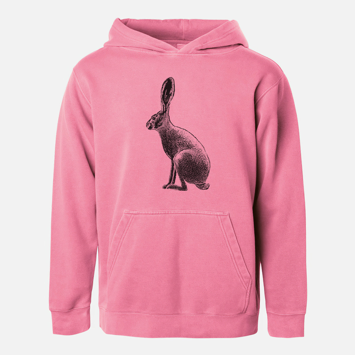 Wild California Hare - Black-tailed Jackrabbit - Youth Pigment Dyed Hoodie