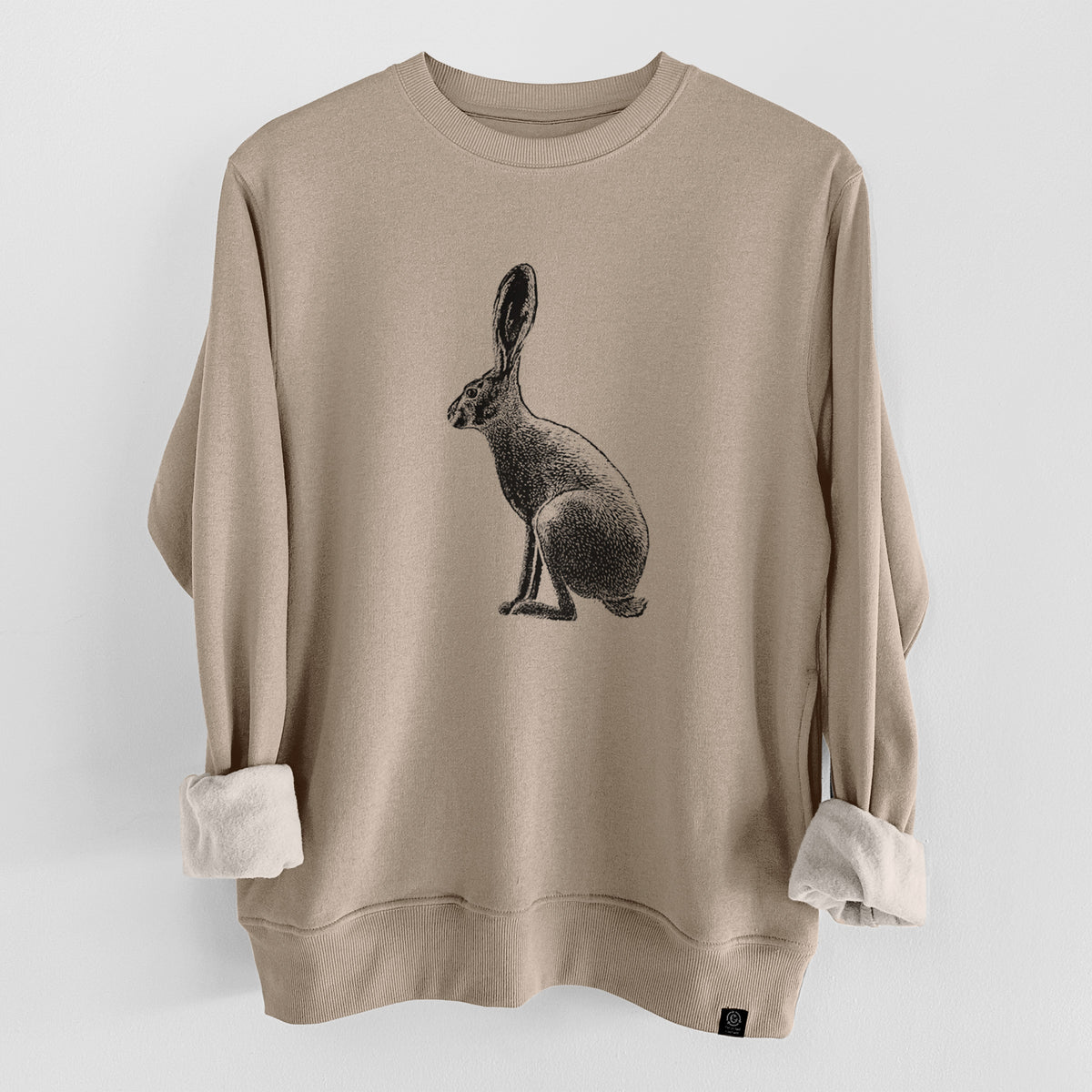 Wild California Hare - Black-tailed Jackrabbit  - Unisex Reclaimed Crewneck Sweatshirt