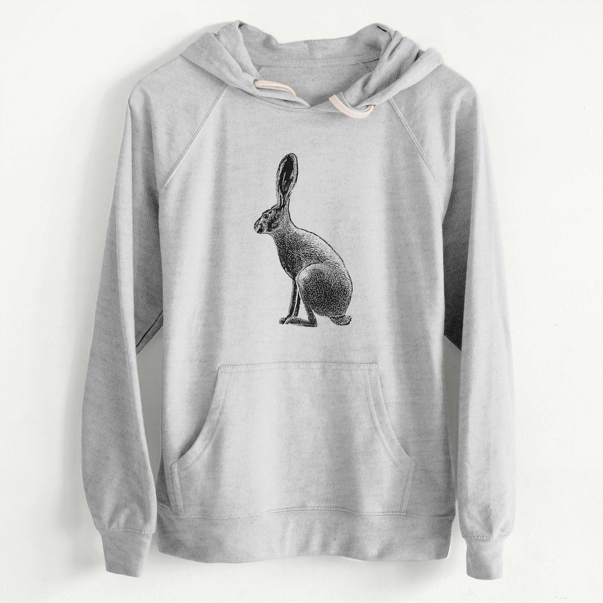 CLEARANCE - Wild California Hare - Black-tailed Jackrabbit  - Unisex Slim Fit Loopback Terry Hoodie