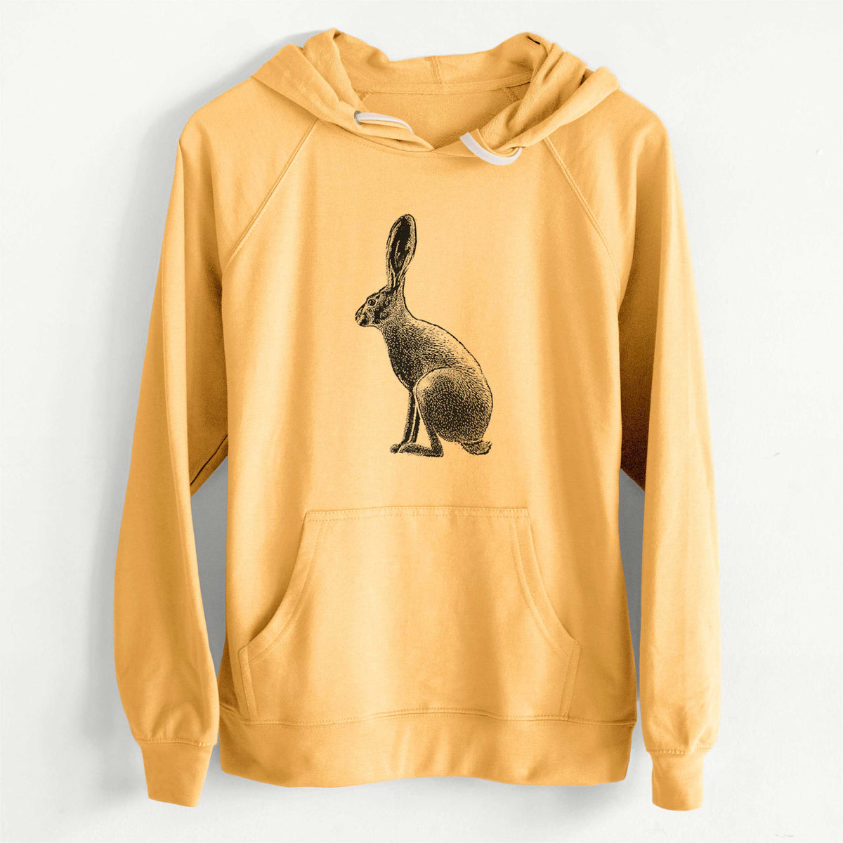 CLEARANCE - Wild California Hare - Black-tailed Jackrabbit  - Unisex Slim Fit Loopback Terry Hoodie