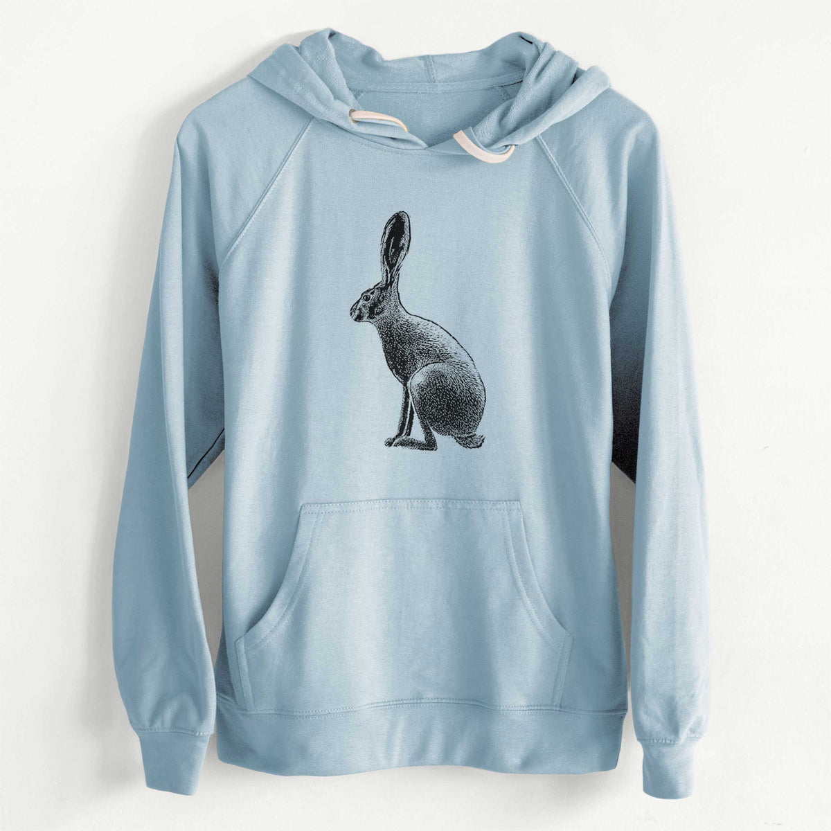 CLEARANCE - Wild California Hare - Black-tailed Jackrabbit  - Unisex Slim Fit Loopback Terry Hoodie