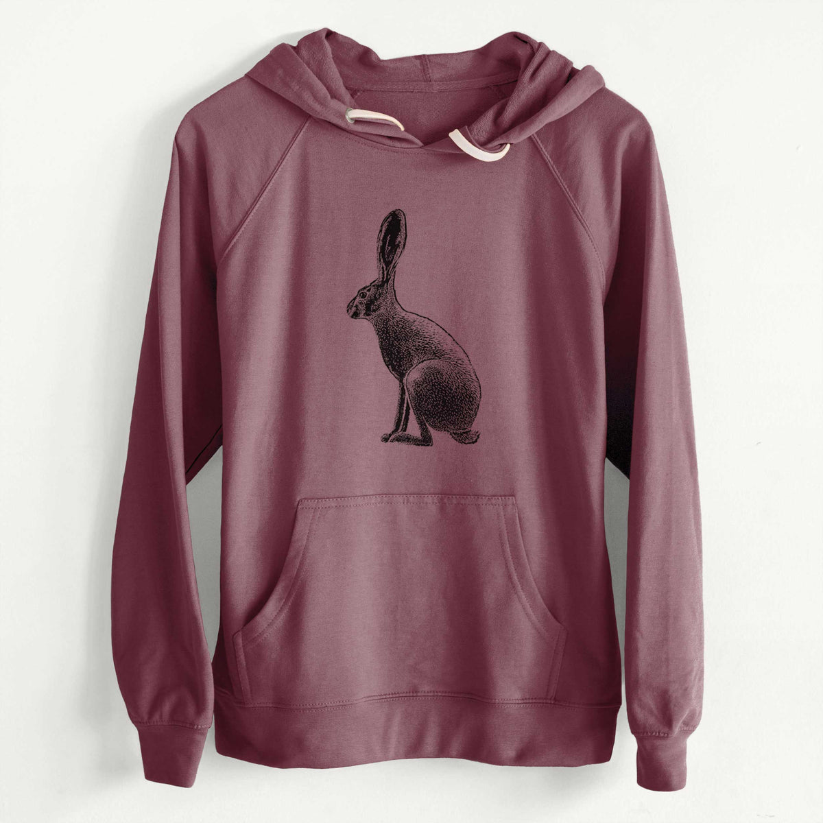 CLEARANCE - Wild California Hare - Black-tailed Jackrabbit  - Unisex Slim Fit Loopback Terry Hoodie