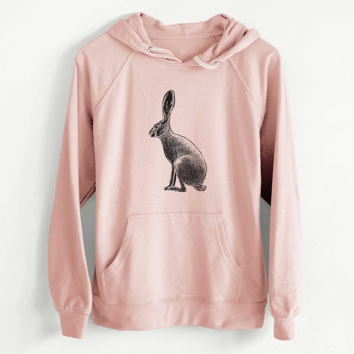 CLEARANCE - Wild California Hare - Black-tailed Jackrabbit  - Unisex Slim Fit Loopback Terry Hoodie