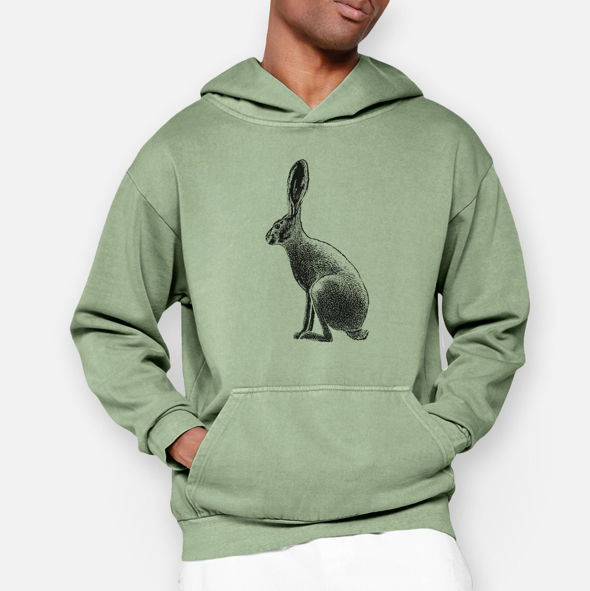 Wild California Hare - Black-tailed Jackrabbit  - Urban Heavyweight Hoodie