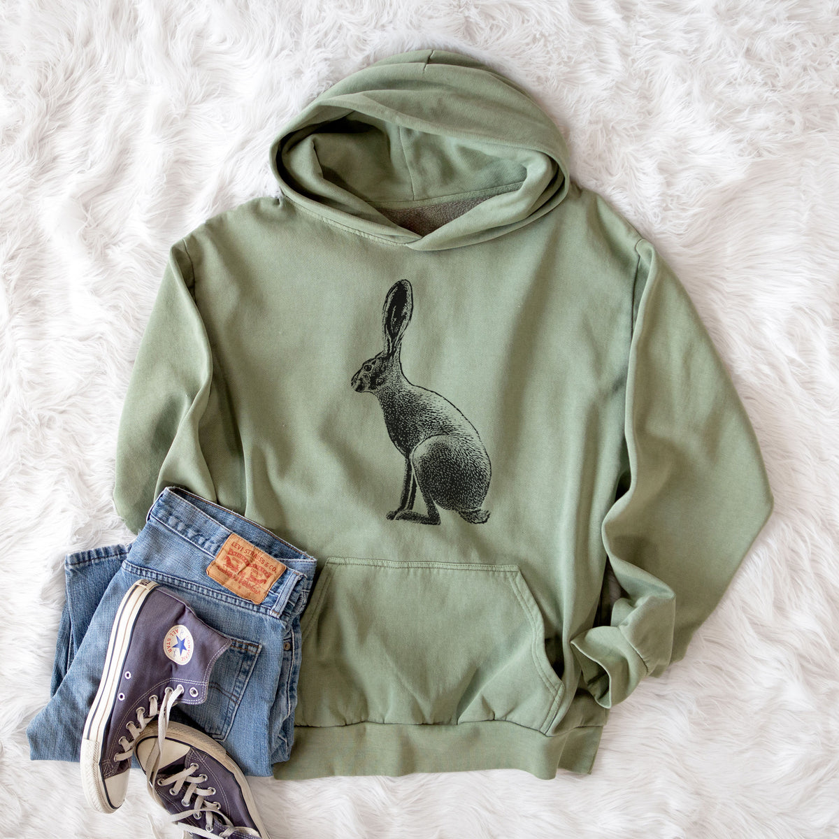 Wild California Hare - Black-tailed Jackrabbit  - Urban Heavyweight Hoodie