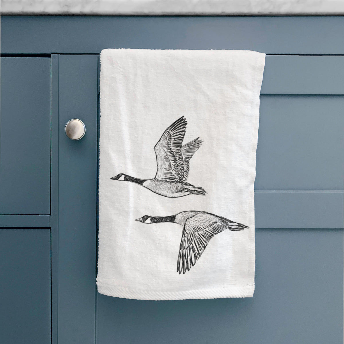 Canada Geese in Flight - Branta canadensis Premium Decorative Hand Towel