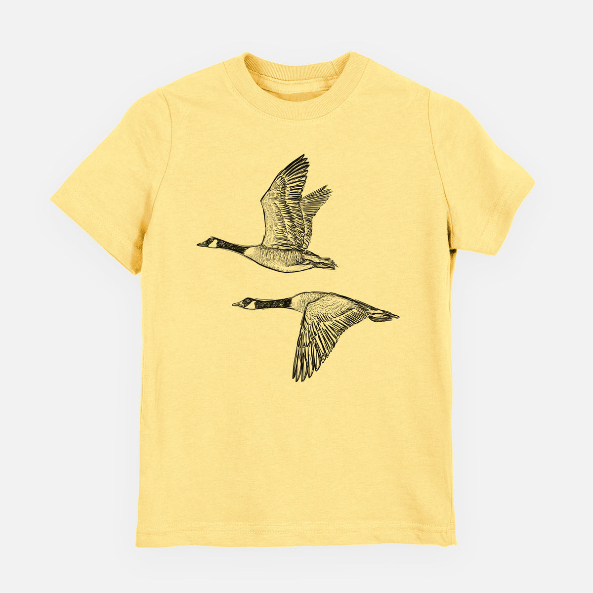 Canada Geese in Flight - Branta canadensis - Toddler/Youth Shirt in Butter