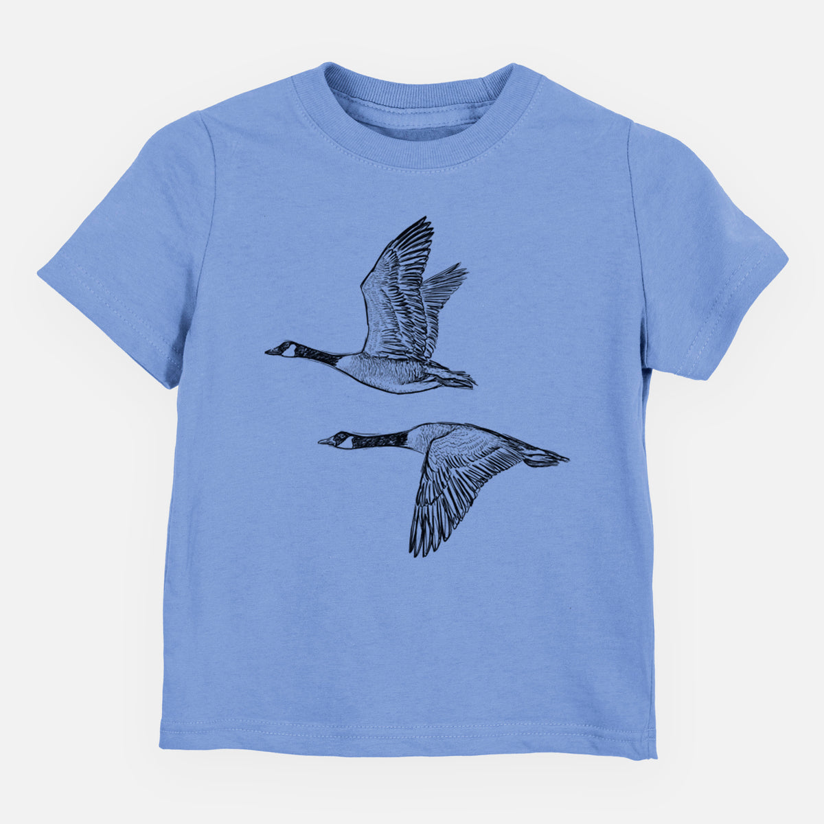 Canada Geese in Flight - Branta canadensis - Toddler/Youth Shirt in Carolina Blue