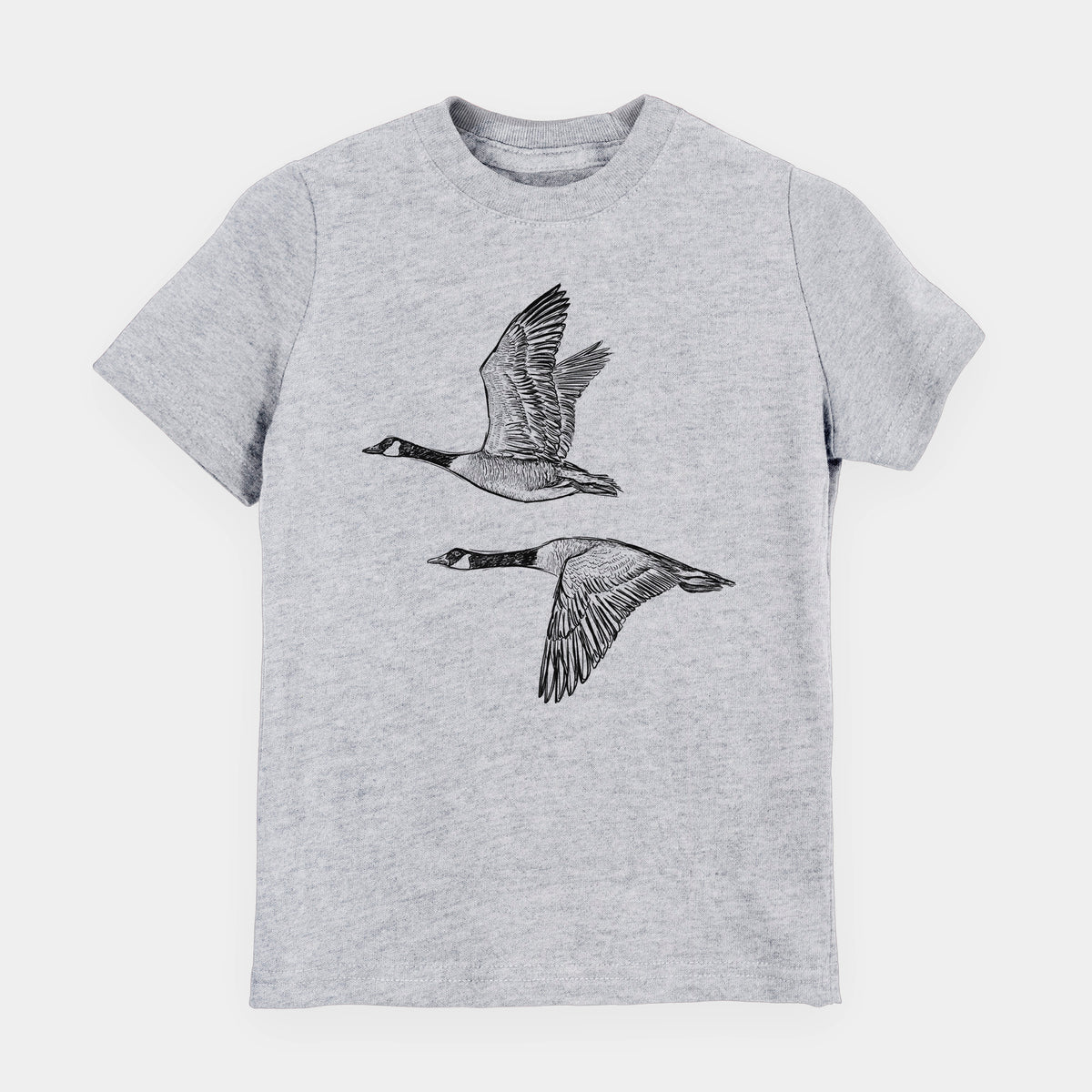 Canada Geese in Flight - Branta canadensis - Toddler/Youth Shirt in Heather Grey