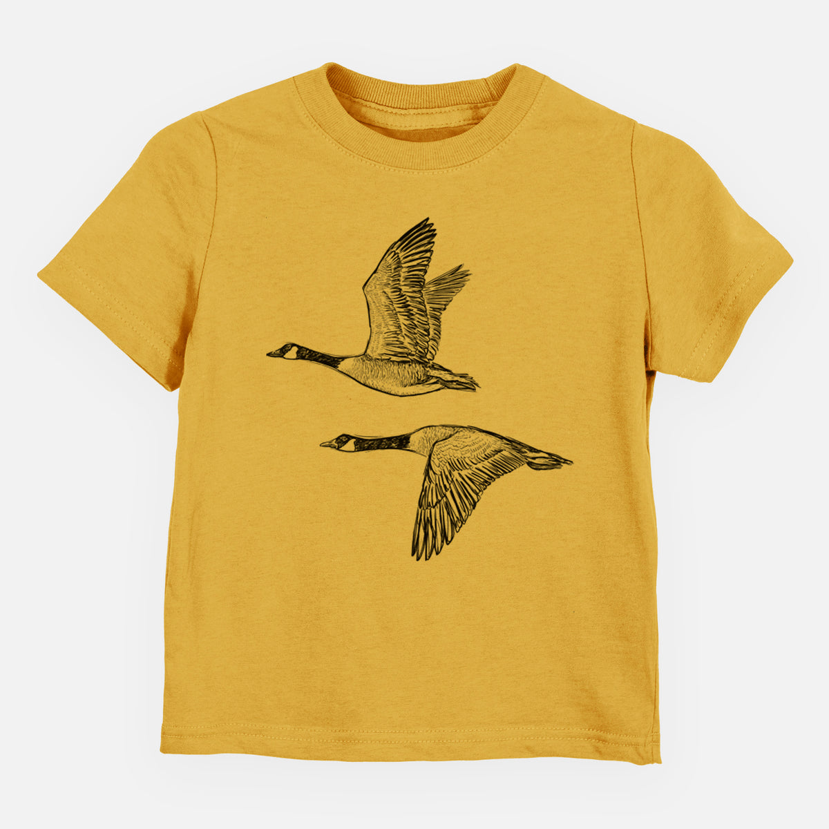 Canada Geese in Flight - Branta canadensis - Toddler/Youth Shirt in Honeycomb