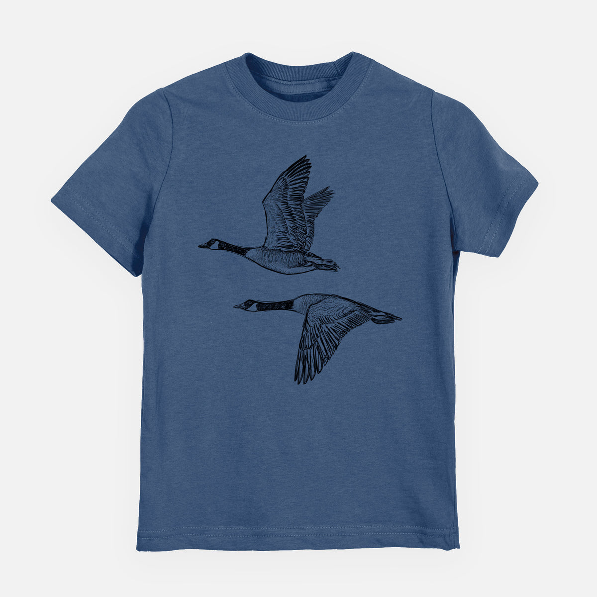 Canada Geese in Flight - Branta canadensis - Toddler/Youth Shirt in Indigo