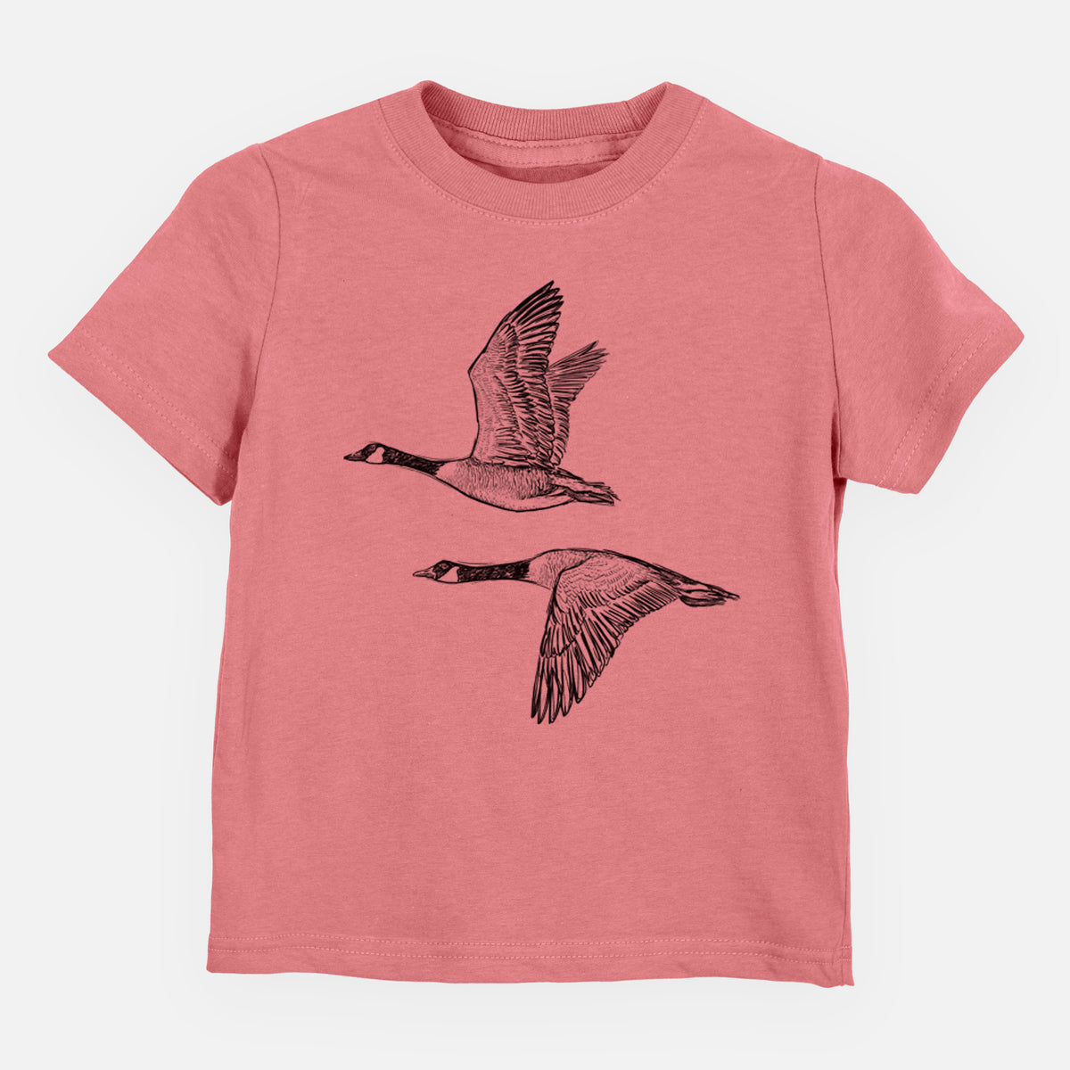 Canada Geese in Flight - Branta canadensis - Toddler/Youth Shirt in Mauve
