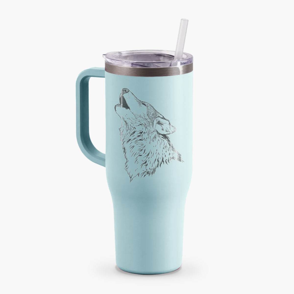 Canis lupus - Grey Wolf Howling - 40oz Tumbler with Handle