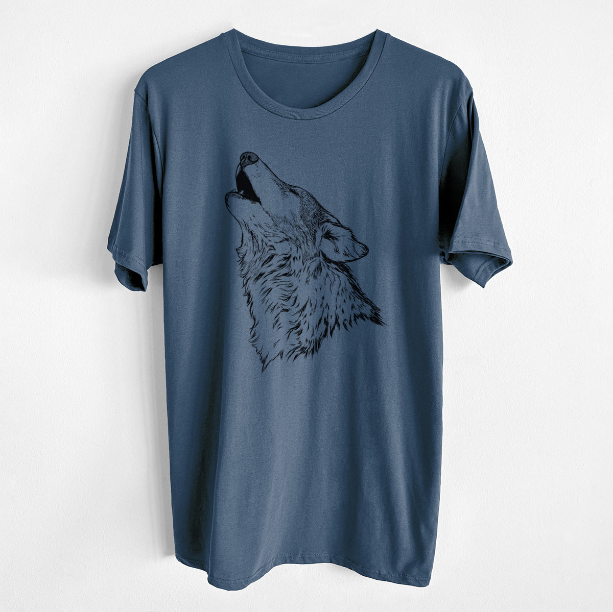 CLOSEOUT - Canis lupus - Grey Wolf Howling - Unisex Crewneck - Made in USA - 100% Organic Cotton