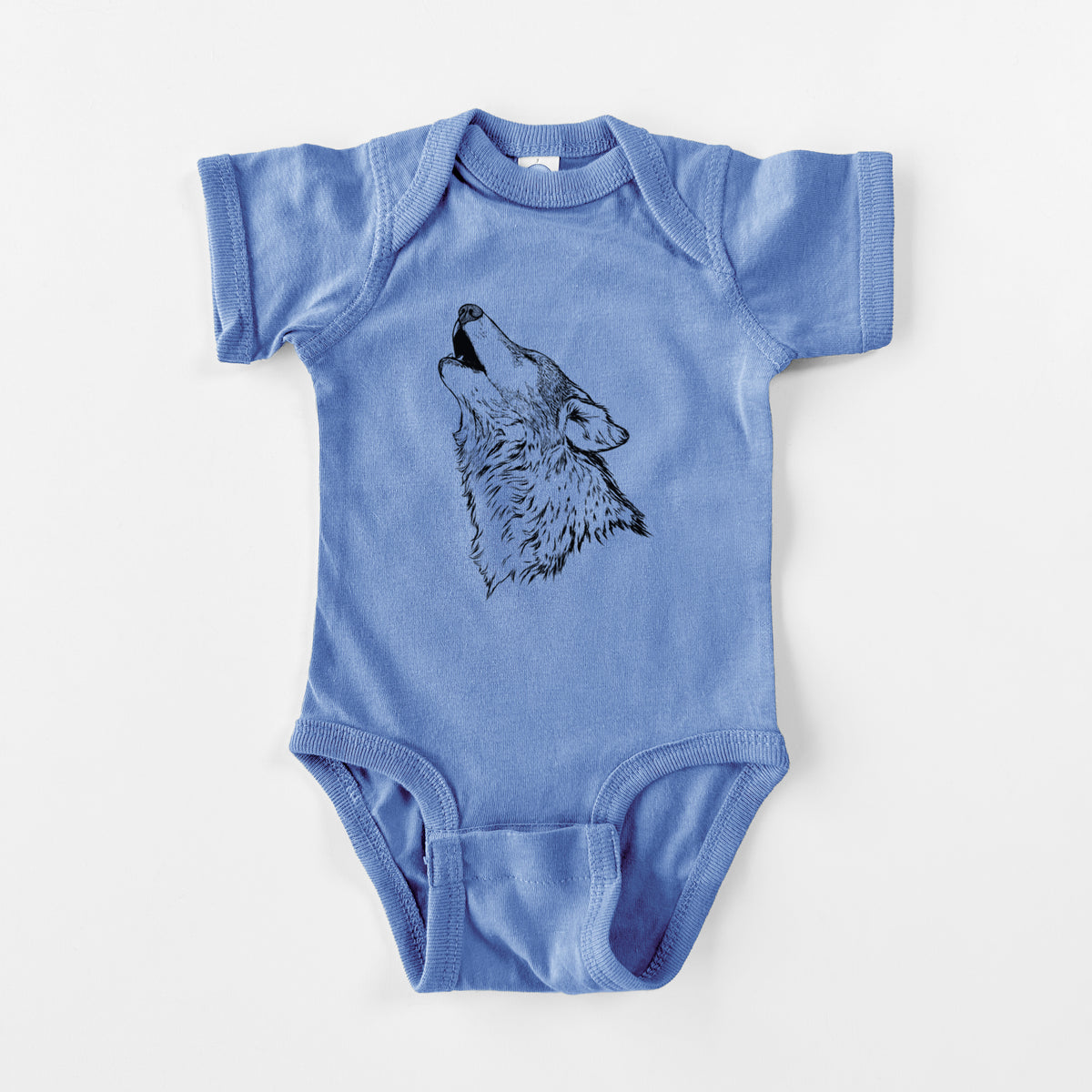 Canis lupus - Grey Wolf Howling - Baby Fine Jersey Bodysuit