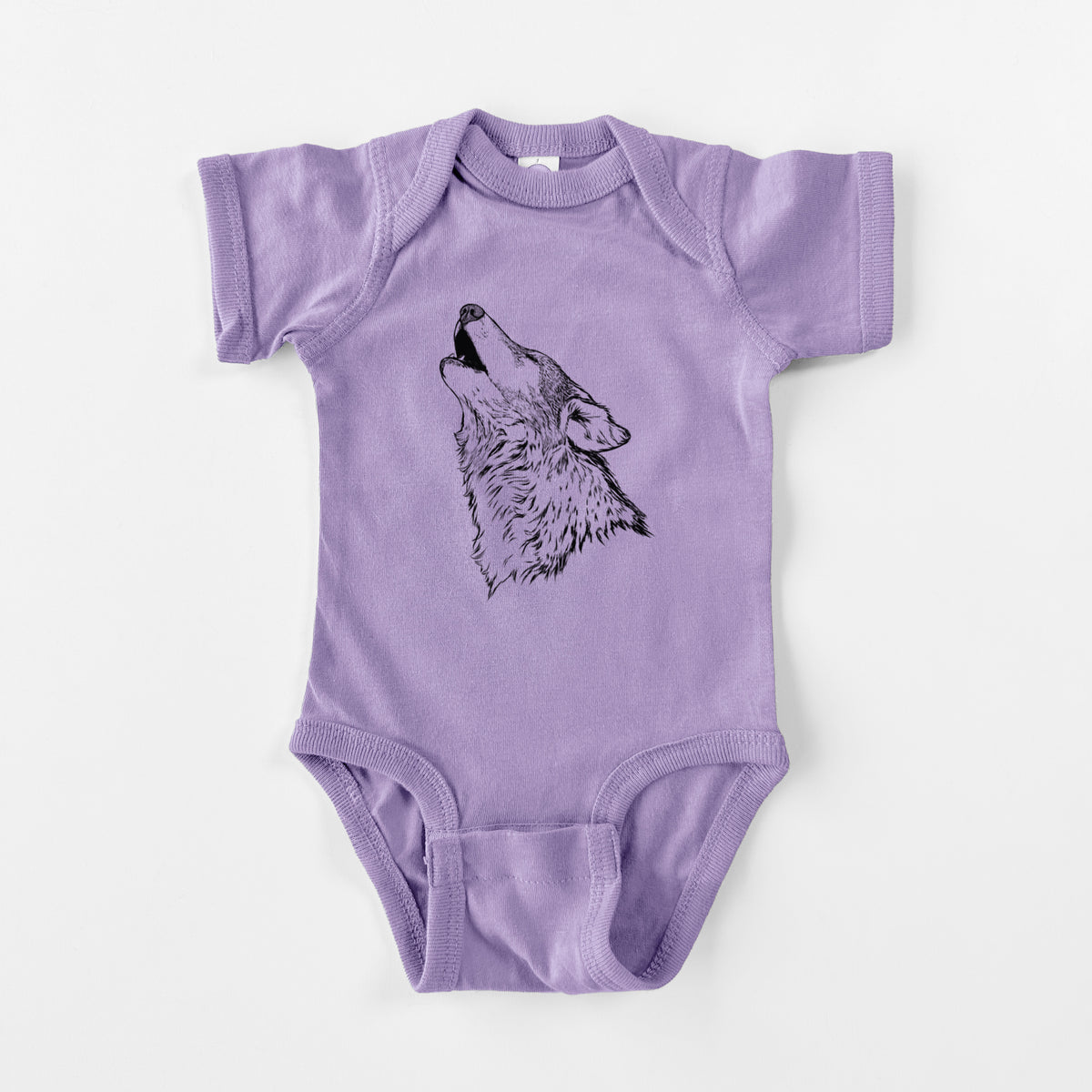 Canis lupus - Grey Wolf Howling - Baby Fine Jersey Bodysuit