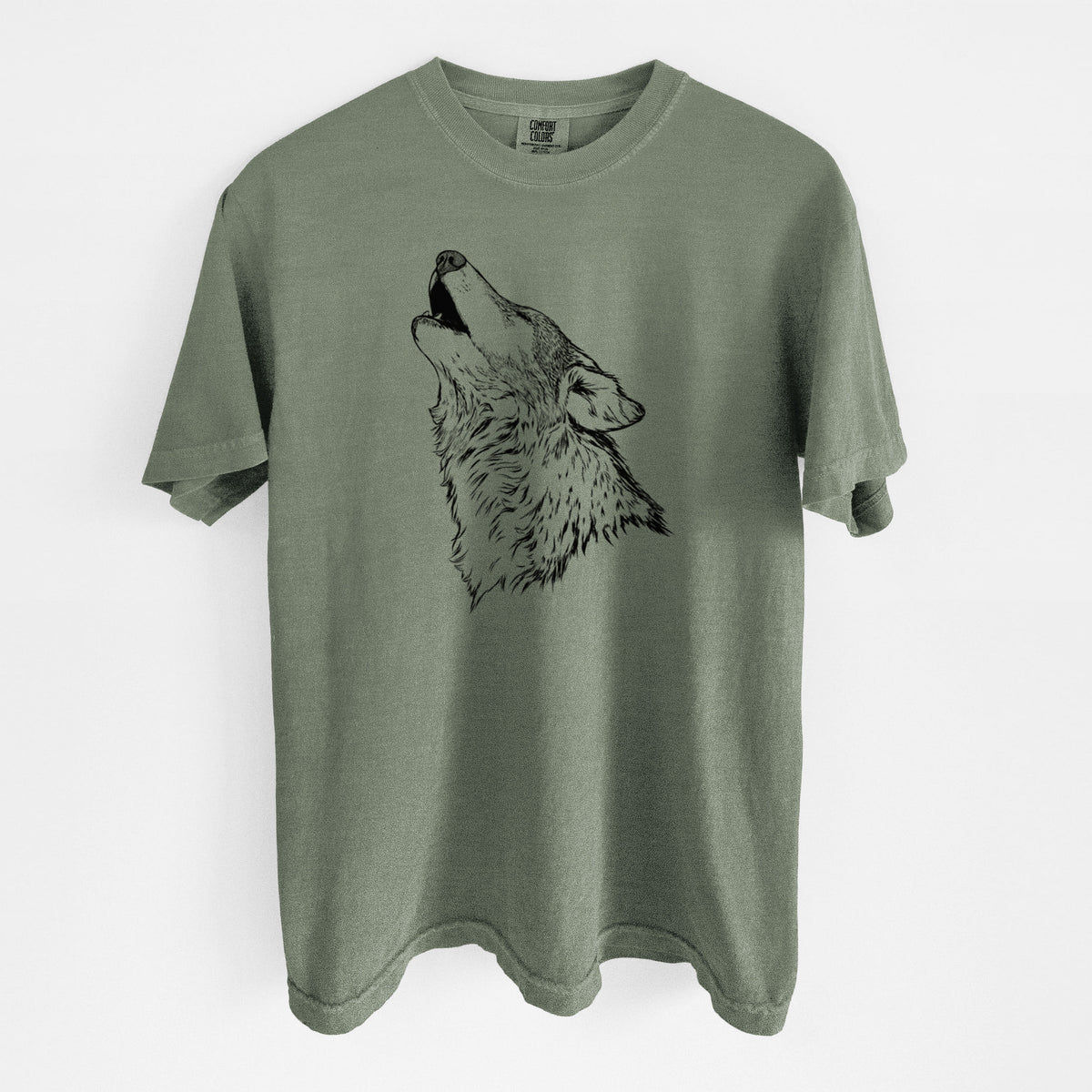 Canis lupus - Grey Wolf Howling - Unisex Comfort Colors Garment-Dyed Heavyweight T-shirt