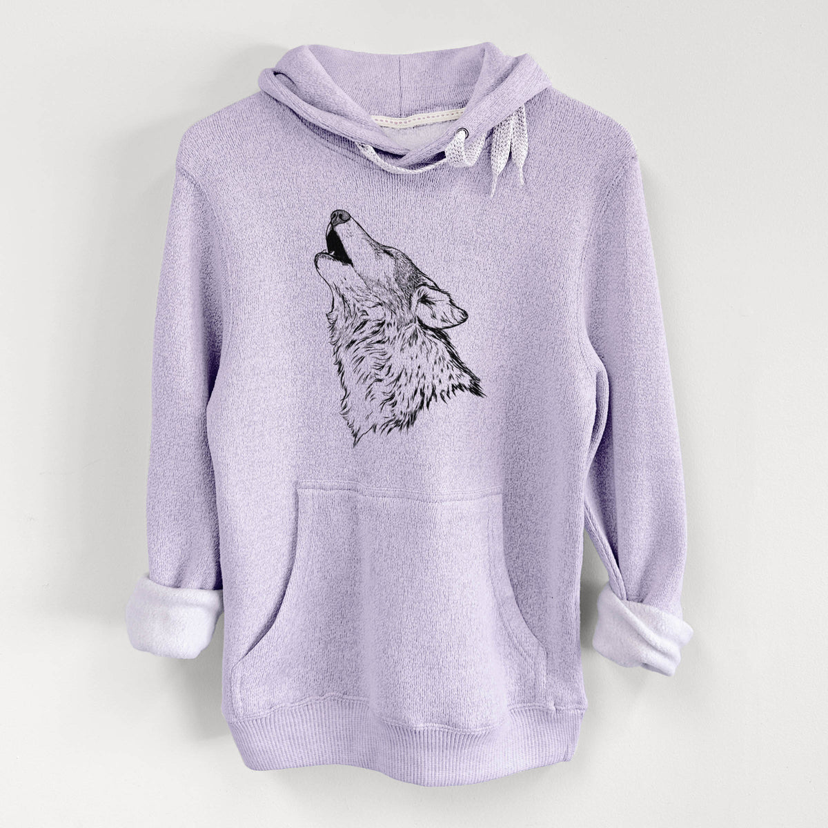 Canis lupus - Grey Wolf Howling - Knit Hoodie