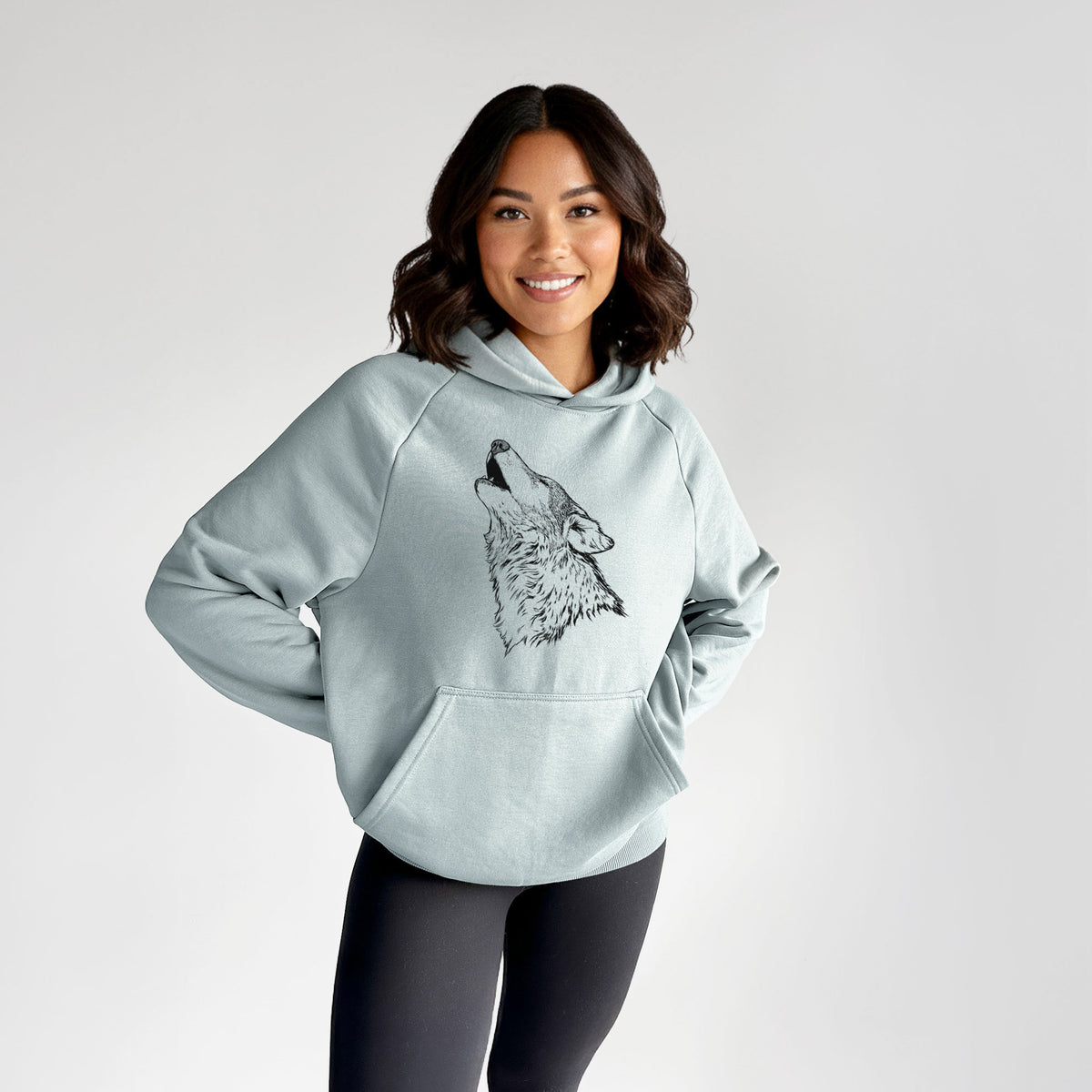 Canis lupus - Grey Wolf Howling - UltraLuxe Heavyweight French Terry Hoodie