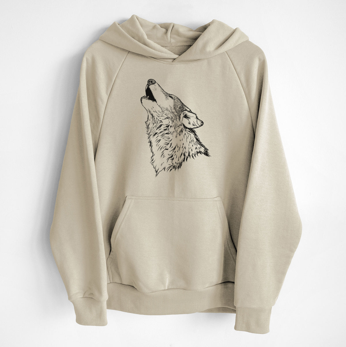 Canis lupus - Grey Wolf Howling - UltraLuxe Heavyweight French Terry Hoodie