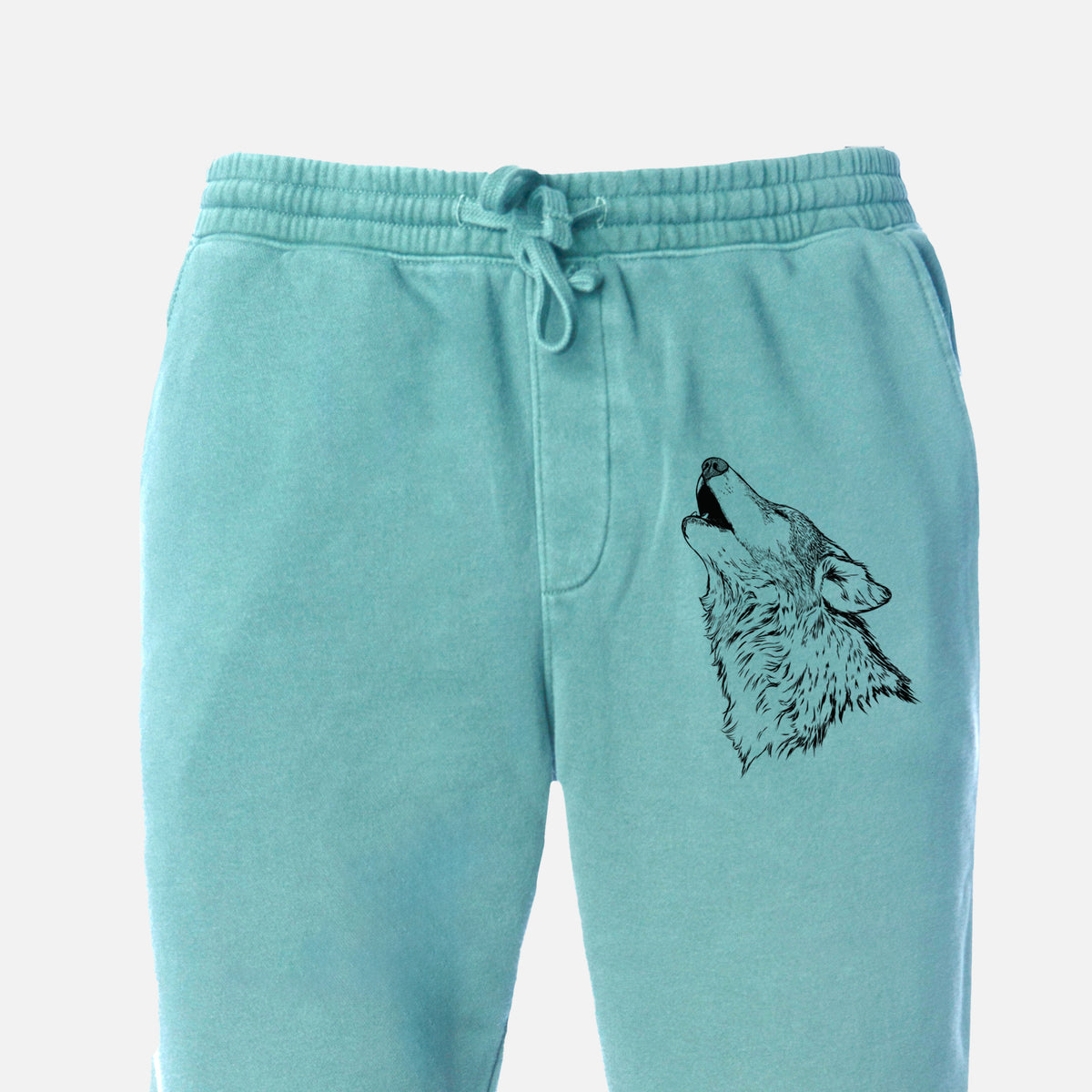 Canis lupus - Grey Wolf Howling - Unisex Pigment Dyed Sweatpants