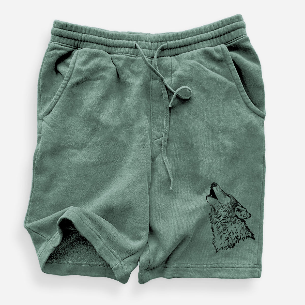 Canis lupus - Grey Wolf Howling - Unisex Pigment Dyed Shorts