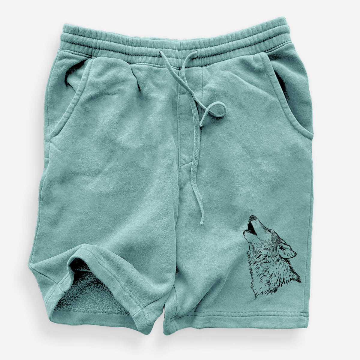 Canis lupus - Grey Wolf Howling - Unisex Pigment Dyed Shorts