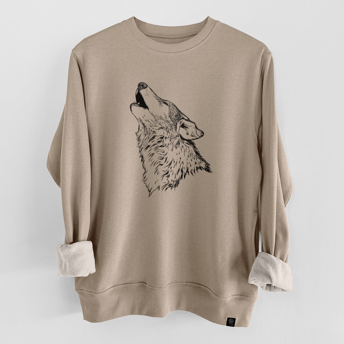 Canis lupus - Grey Wolf Howling  - Unisex Reclaimed Crewneck Sweatshirt