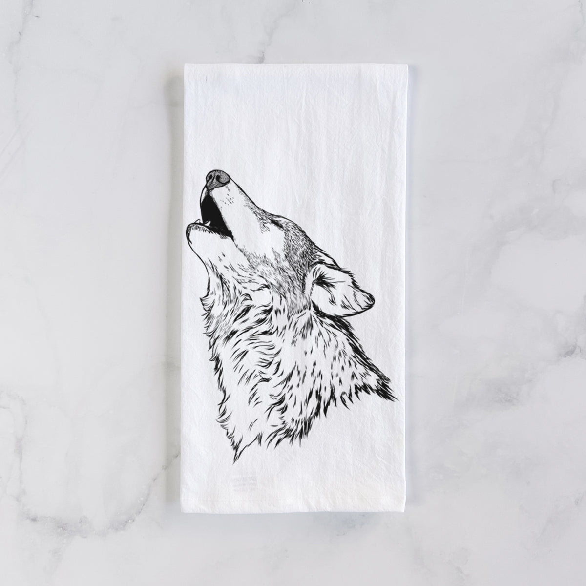 Canis lupus - Grey Wolf Howling Tea Towel