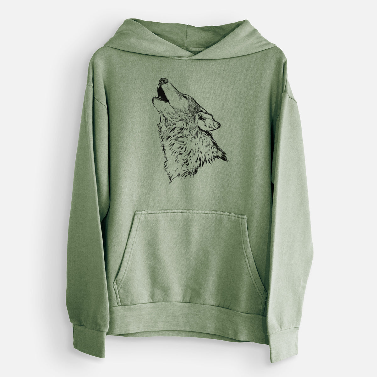 Canis lupus - Grey Wolf Howling  - Urban Heavyweight Hoodie